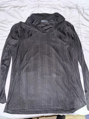 ASOS DESIGN long sleeve ribbed jersey shirt with camp collar in Black Large - Image 1 of 2