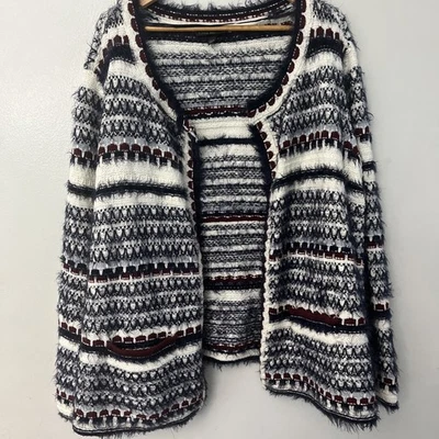 Cárdigan Suéter Lane Bryant Rojo/Blanco/Azul Pestañas Acogedor Muy Suave 22/24 Foto 1 de 4