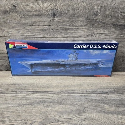 USS Nimitz Aircraft Carrier Model Kit #3004 1:825 1991 Monogram Made in USA - Image 1 of 4