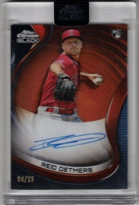 2022 TOPPS CHROME BLACK #CBA-RD REID DETMERS RC AUTO ORANGE  REF.  /25 ENCASED - Image 1 of 2