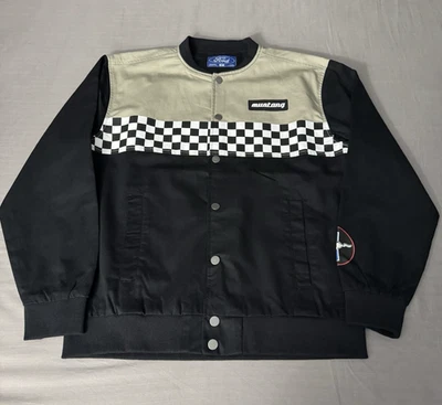 Ford Mustang American Checkered Racing Jacket Men's Size M Black NWT - Image 1 of 4