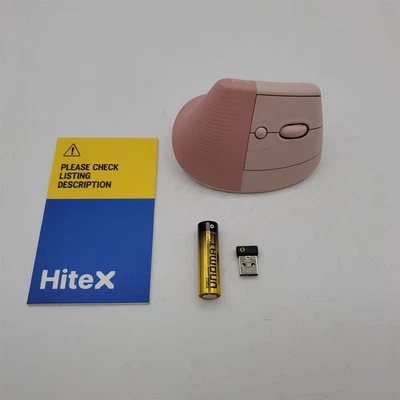 Logitech Lift Vertical Ergonomic Mouse, Wireless, Rose [910-006472] *READ* - Image 1 of 4