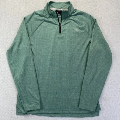 Pullover Spyder Active Para Hombres Grande Verde ProWB Elastizado Atlético Cuarto Cremallera Top Foto 1 de 4