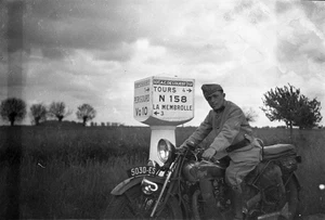 Militaire Moto La Membrolles Tours - Négatif 12 x 9 - FD 489 - Afbeelding 1 van 1