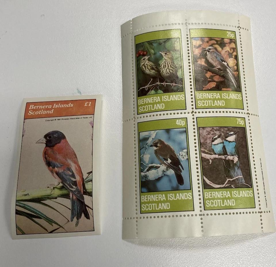 UK local Bernera Islands mnh mint never hinged 1982 European birds set of 5 vals - Image 1 of 1