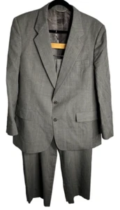 Vtg Christian Dior 2 Pc Suit Set 40? 36x28? Blazer Jacket Pants Gray Pin Stripe - Picture 1 of 20