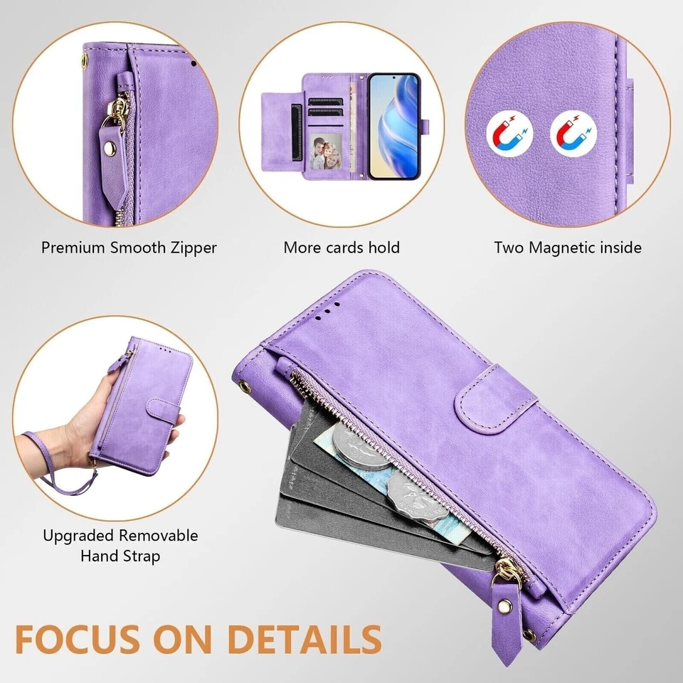 For Oneplus 12R 5G, Multi-function 7 Card Slots Flip Leather Wallet Case Cover - Image 1 of 4