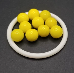 Set di 10 biglie da gioco vintage Akro Agata ~ giallo massiccio - Foto 1 di 5