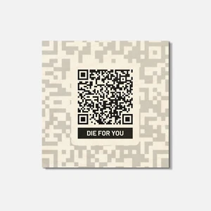 Die For You QR Code 4'' X 4'' Square Wooden Coaster - Picture 1 of 3
