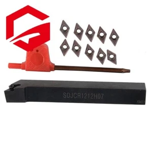 SDJCR 1212H07 1/2" 12mm CNC External Turning Tool Holder+10Pcs DCMT21.51 insert - Picture 1 of 5