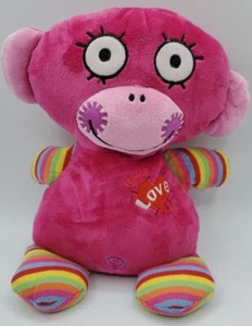 Fiesta Gotta Love Me Monkey pink Rainbow Stripe Plush Stuffed animal toy 12" - Picture 1 of 6