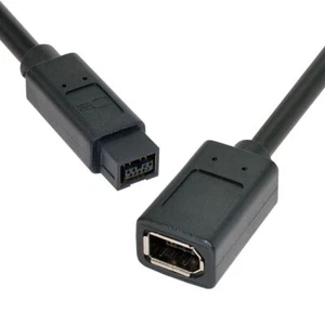 6 broches / 9 broches beta FireWire 800 - FireWire 400 9-6 fils IEEE 1394B 1,8 m noir - Photo 1/7