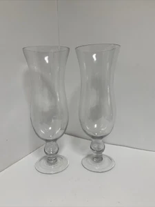 Hurricane Clear Glass Vase Classic Base - 15.5” Set of 2 - Picture 1 of 7
