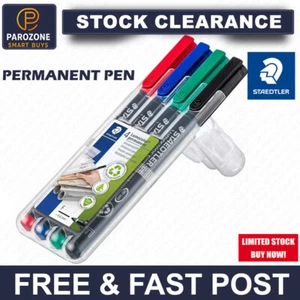 Staedtler Lumocolor Permanent Stift - Mittel - 0,6 mm verschiedene Farben 4er Pack - Bild 1 von 8