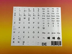Autocollants de Clavier PC Portable Allemand Blanc 11,5mm x 11,5mm Qwertz Neuf - Photo 1/5