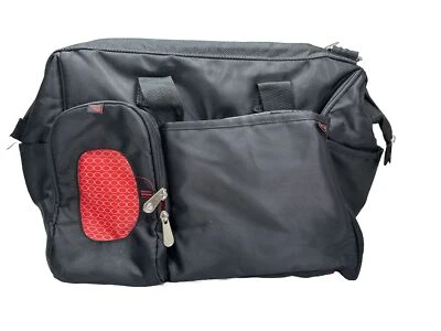 Fisher Price Fastfinder  Deluxe Wide Opening Messenger Diaper Bag Black - Image 1 of 4