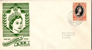 1953 British KUT Mombasa HM Queen Elizabeth 2 Coronation First Day Cover - Picture 1 of 2