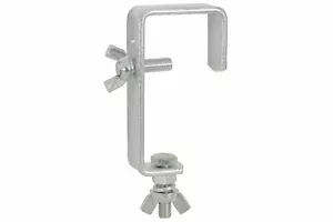 More details for g-clamp hook silver straight up to 50mm round or square bar + bolts heavy duty