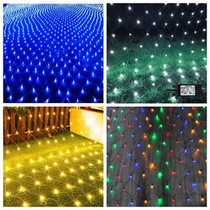 Safe Voltage 120LED Weihnachtsnetz Lichterkette, 1,5mx2m mit 10m Zuleitung, 8Std Timer - Bild 1 von 15