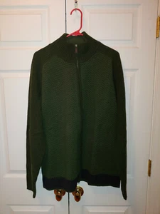 New Men Tommy Hilfiger Green Wool Full Zip Cardigan Sweater Size XL - Picture 1 of 10