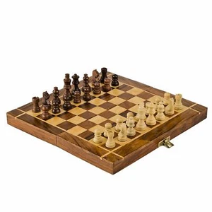 Juego de Ajedrez De Colección 6""x6"" - Juego de Ajedrez de Madera de Silla con Tablero Plegable, Staunton - Imagen 1 de 4