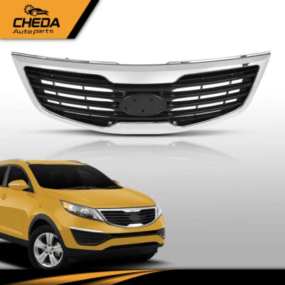 Carcasa cromada con rejilla de plástico gris apta para Kia Sportage 2011-2012 Foto 1 de 4