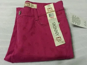 l.e.i. Girls Skinny Pants Size 12 Reg Kate Lowrise Fuchsia Heart Kids - Picture 1 of 4