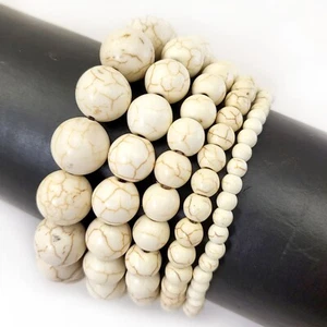 Web Magnesite Turquoise Stretch Bracelet 7.5" Bead 4mm 6mm 8mm 10mm 12mm Pink - Picture 1 of 113