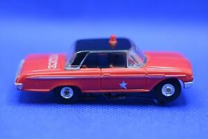 Original Aurora Vibrator Red/Tan #1552 Police Car Sedan HO Slot Car