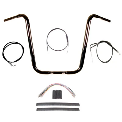 Kit de manillar Ape Hanger 2007-2010 Harley-Davidson Softail 1 1/4" negro 18" Foto 1 de 2