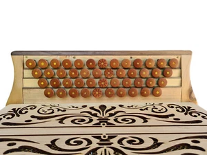 Steirische Harmonika Gleichtonknöpfe Stern markiert verschiedene Holzarten - Picture 1 of 12