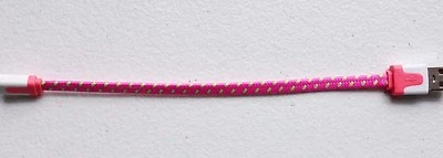 SHORT 8" Braided flat Charger Cable FOR iPhone 14 13 12 11 X 8 7 6 plus 5s XR SE - Image 1 of 3