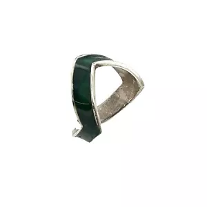 925 Sterlingsilber Ring, dunkelgrüne Emaille - Bild 1 von 4