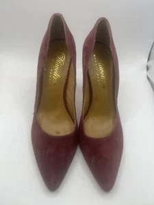 DIAVOLINA by Robert Robert Slip On Size 8 Leather High Heels Purple Suede - Picture 1 of 11