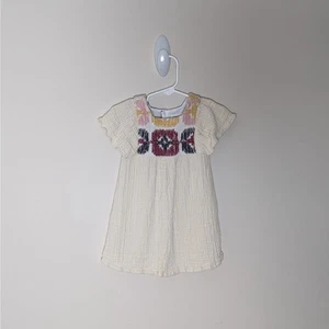 Vestido Zara Crochet Crema Texturizado Talla 12/18m - Imagen 1 de 5