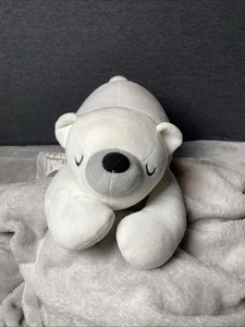 Daiso weißer Eisbär Plüsch 16 Zoll L geschlossene Augen schlafend weich Spielzeug Haustier Kissen - Bild 1 von 5