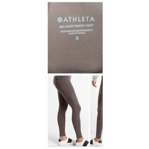 Athleta Delancey Moto Tight Leg Hose Gr. S 26x27 grau/taupe Ankle Zip Compress - Bild 1 von 6