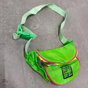 Neon Fanny Pack HBO Green Pink Vintage 90s Cinemax Promo Adjustable Waist Bag - Picture 1 of 6