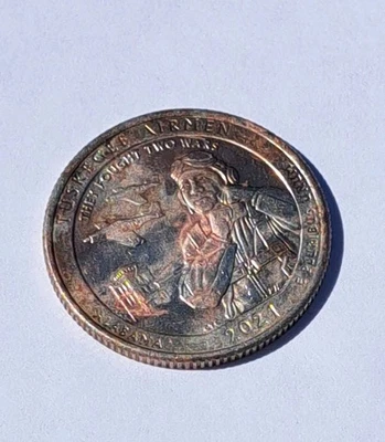 2021 D Washington Quarter Cladding Error COPPER TONED, Tuskegee Airmen Alabama - Image 1 of 4