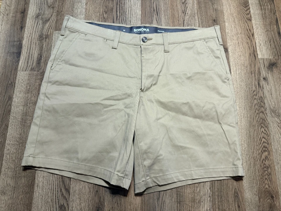 Pantalones Cortos Sonoma, Para Hombre Talla 44, Marrón, Caqui, Chino, Bolsillos, Ropa Flexible Foto 1 de 4