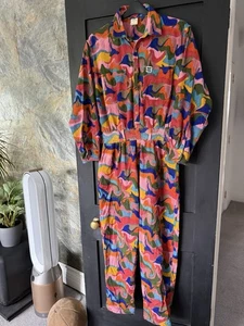 Lucy & Yak Hendrix Psychedelic Corduroy Eddie Jumpsuit L 16-18 Great Condition - Picture 1 of 14