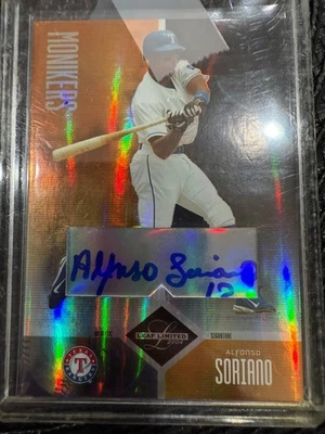 2004 Donruss Leaf Limited Alfonso Soriano Monikers Rangers Autograph 32/100 - Image 1 of 2