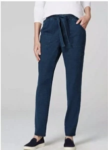 J Jill Indigo Hose Damen L blau hoher Bund Gummibund Cargotaschen Utility - Bild 1 von 14