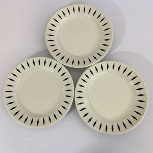 Homer Laughlin Best China Black Diamond Plates Set of 3 6-1/4” Dessert Bread - Picture 1 of 6