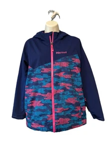 Marmot Tasman Hooded Jacket. Blue/Pink. Front Zip. Adjustable Cuffs Sz XL - Picture 1 of 5