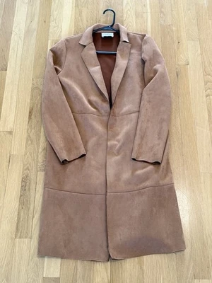 Chaqueta Abrigo ZARA Básica Camel Imitación Gamuza Longline Frente Abierto Para Mujer’s Mediana M Foto 1 de 4