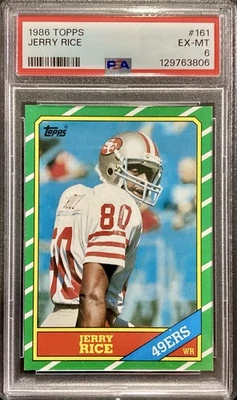 1986 Topps - Jerry Rice #161 C* en línea de derechos de autor (RC) PSA 6 EX-MT Foto 1 de 2