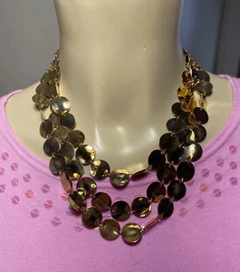 Avon Goldtone Disc Necklace And Drop Earring Giftset Clip On new - Picture 1 of 6