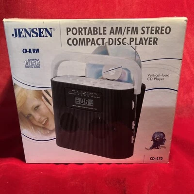 Reproductor de CD portátil Jensen radio AM FM adaptador de CA se vende por separado. (R2) Foto 1 de 3