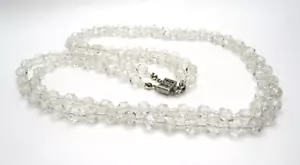 Vintage Faceted Crystal Glass double Strand Bead 20" Necklace - Picture 1 of 5